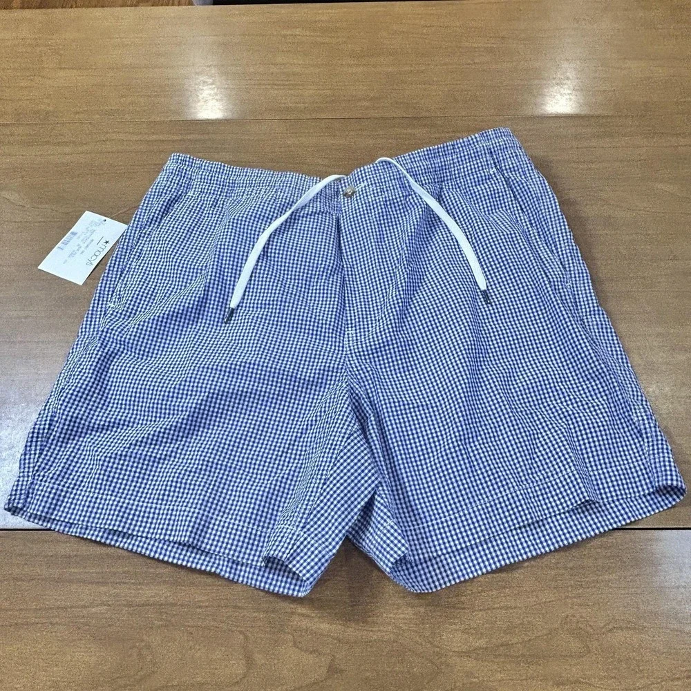 Polo Ralph Lauren Shorts Mens Large Blue Check Chino Classic Fit 6